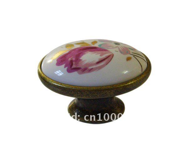 Bronze zinc alloy ceramic elliptical door knobs  Furniture Hardware accesories 50pc per lot Wholesale & retail Shipping discount