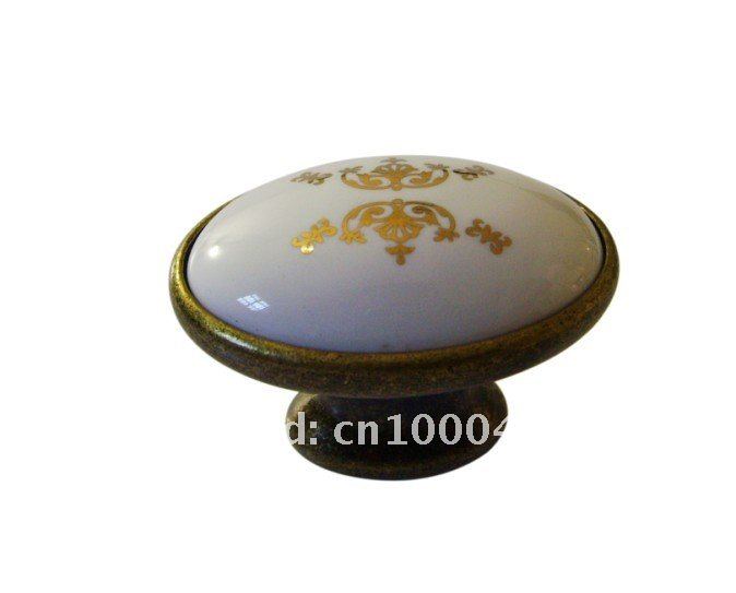Bronze zinc alloy ceramic elliptical door knobs  Furniture Hardware accesories 50pc per lot Wholesale & retail Shipping discount