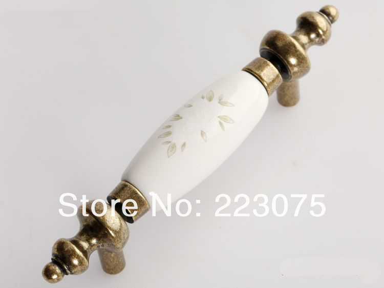 -2 flowers L:122MM w screw  European villager style ceramic drawer cabinets pull handle door knobs 10pcs/lot