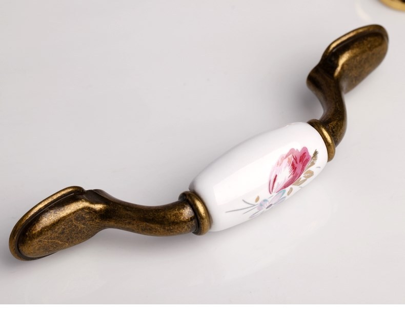 -76mm tulip  bronze handle and knobs / drawer pull /furniture hardware handle / door pull C:76mm