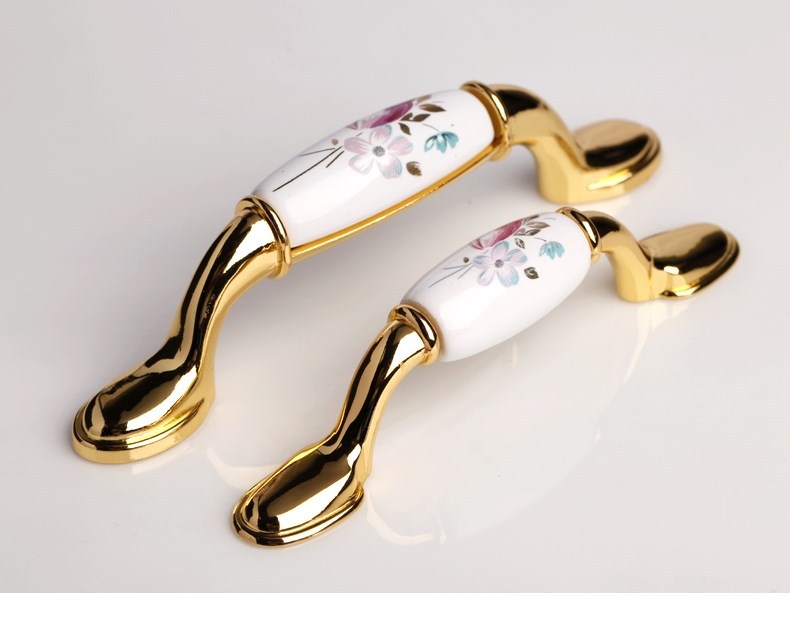-96mm tulip  gold handle and knobs / drawer pull /furniture hardware handle / door pull C:96mm
