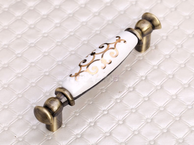 -CC:96mm zinc alloyCabinet DRAWER Pull KNOB Dresser knob pull/ Kitchen  Ceramic knob with screw 10pcs/lot
