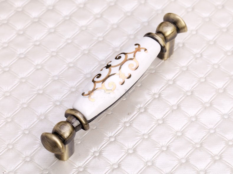 -CC:96mm zinc alloyCabinet DRAWER Pull KNOB Dresser knob pull/ Kitchen  Ceramic knob with screw 10pcs/lot