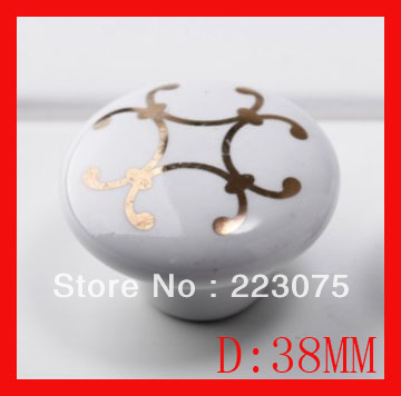 -D:38mm Ceramic knob Cabinet DRAWER Pull KNOB Dresser knob pull/ Kitchen with screw 10pcs/lot