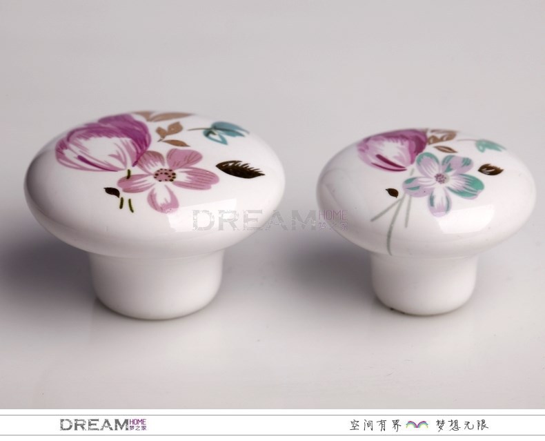 -Tulib Ceramic knob Cabinet DRAWER Pull KNOB Dresser knob pull/ Kitchen cabinet knob with  screw 10pcs/lot Dia 32mm