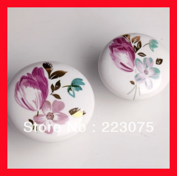 -Tulib Ceramic knob Cabinet DRAWER Pull KNOB Dresser knob pull/ Kitchen cabinet knob with screw 10pcs/lot Dia 32mm