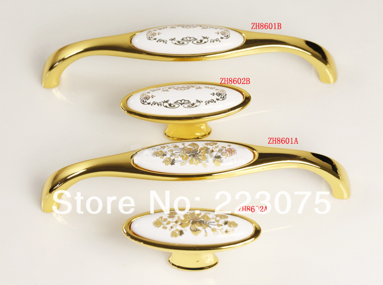 -ZH8601A L:139MM w screw  European villager style ceramic drawer cabinets pull handle door knobs 10pcs/lot