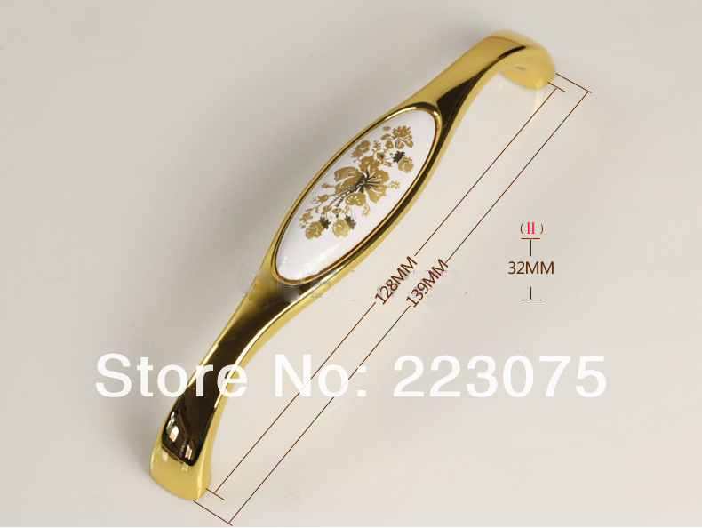 -ZH8601A L:139MM w screw  European villager style ceramic drawer cabinets pull handle door knobs 10pcs/lot