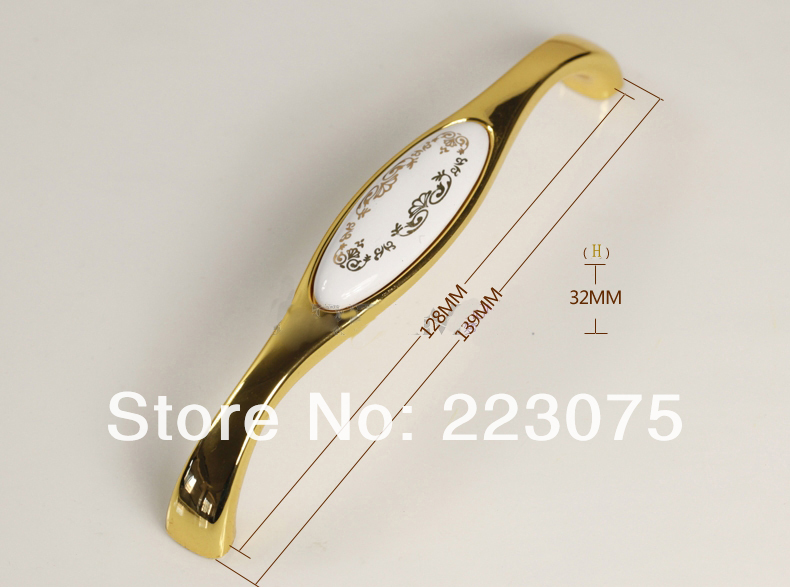 -ZH8601B L:139MM w screw  European villager style ceramic drawer cabinets pull handle door knobs 10pcs/lot