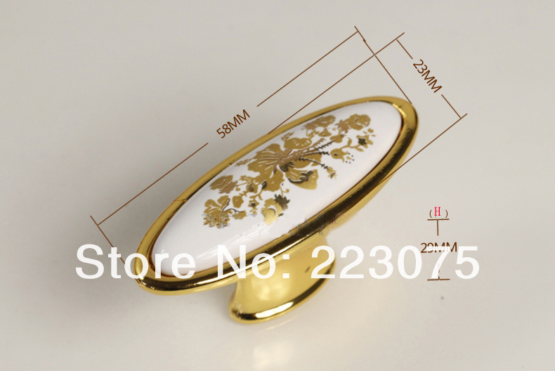 -ZH8602A L:58MM w screw  European villager style ceramic drawer cabinets pull handle door knobs 10pcs/lot