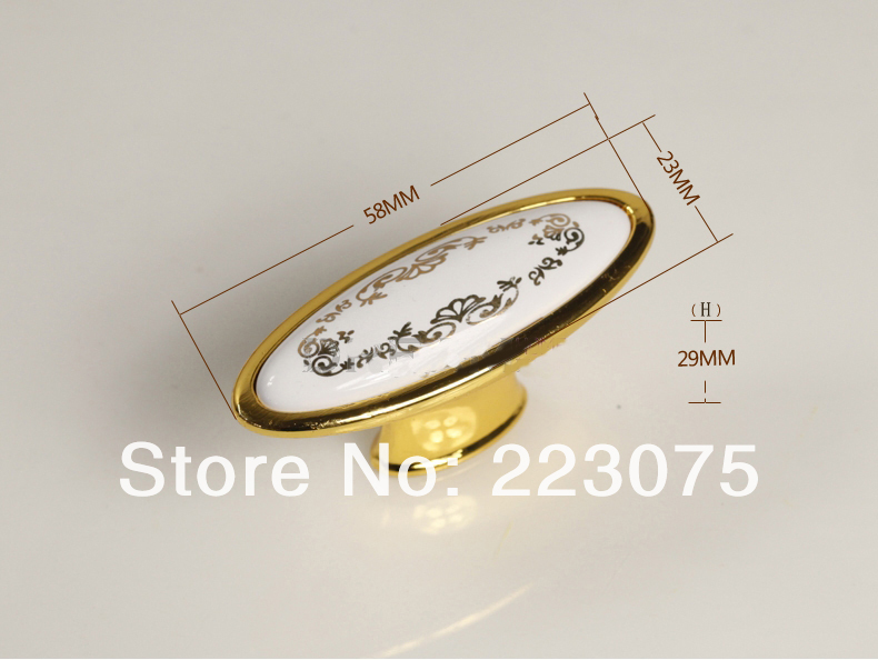 -ZH8602B L:58MM w screw  European villager style ceramic drawer cabinets pull handle door knobs 10pcs/lot