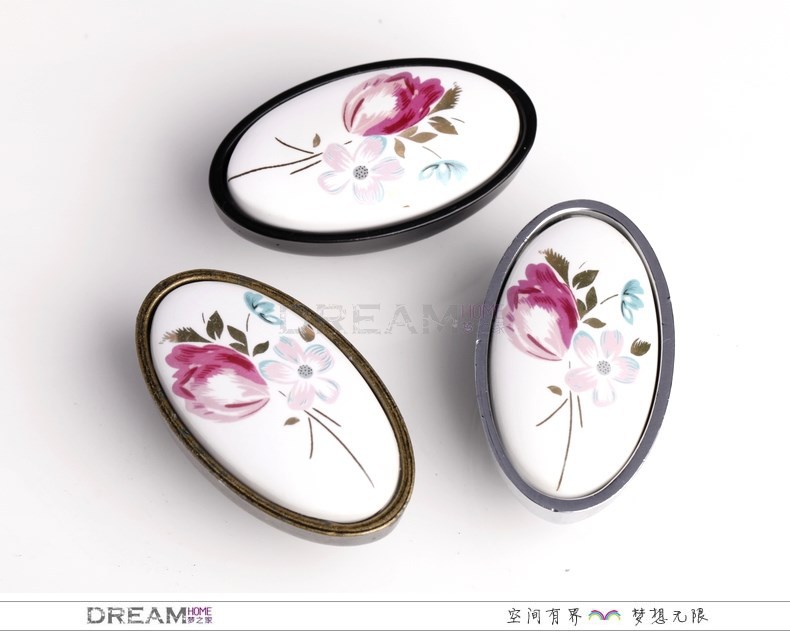 -silver oval Tulib Ceramic knob Cabinetknob with screw  DRAWER Pull Dresser pull/ Kitchen cabinet  10pcs/lot