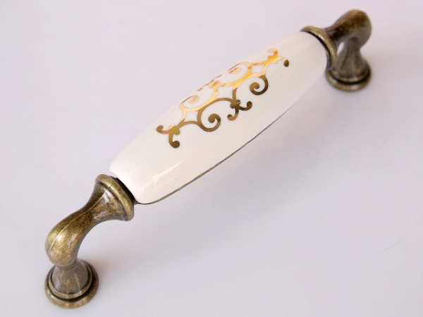 128MM gold flower Ceramic cabinet handle / cabinet pull AG99AB C:128mm