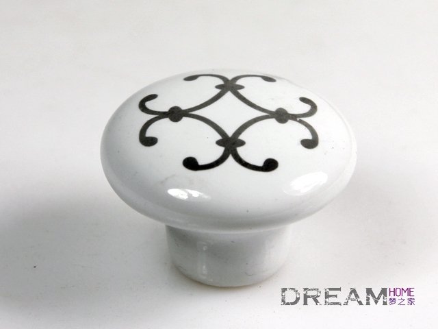 96mm Silver flower Ceramic cabinet handle / cabinet pull  /  chrome plated handle