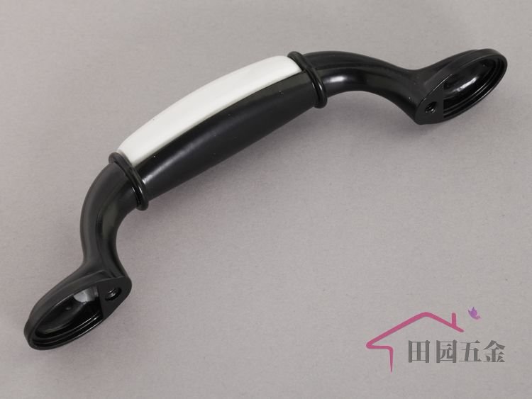 96mm country style Black & White Ceramic pull cabinet handle/ Pull handle  C:96mm L:145mm