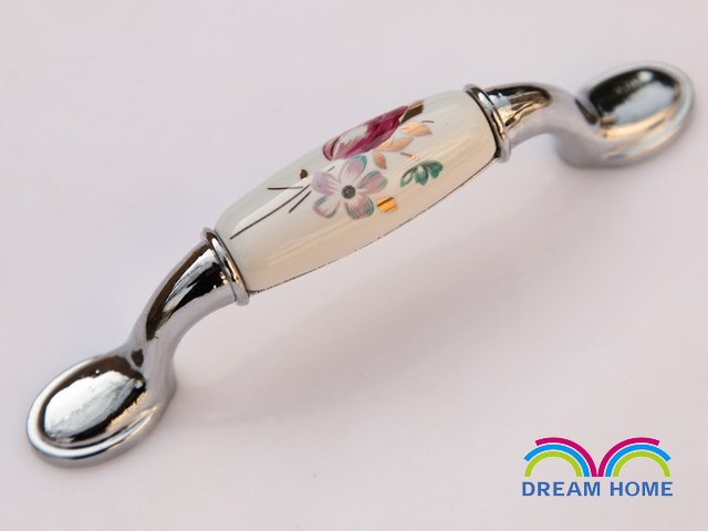 96mm tulip Ceramic handle, Door pull handle, Drawer handle European style  C:96mm L:145mm