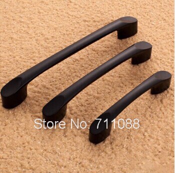 Pitch 96mmMatte black handle idyllic modern minimalist simple European small cabinet door handle drawer wardrobe handle