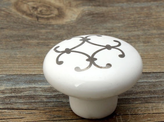 european style single hole Ceramic modern simple classic knob Kitchen Cabinet Furniture Handle knob