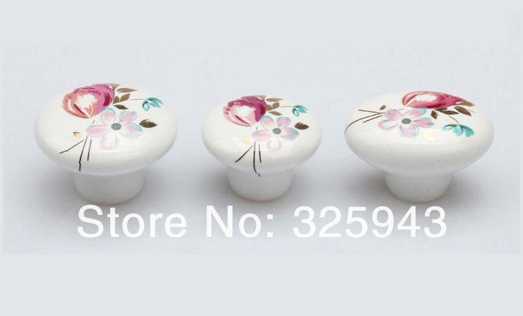 10pcs 38mm Countryside Garden Cermic Cabinet Porcelain Knobs Kitchen Drawer Pulls Furniture Handle Singel Knob