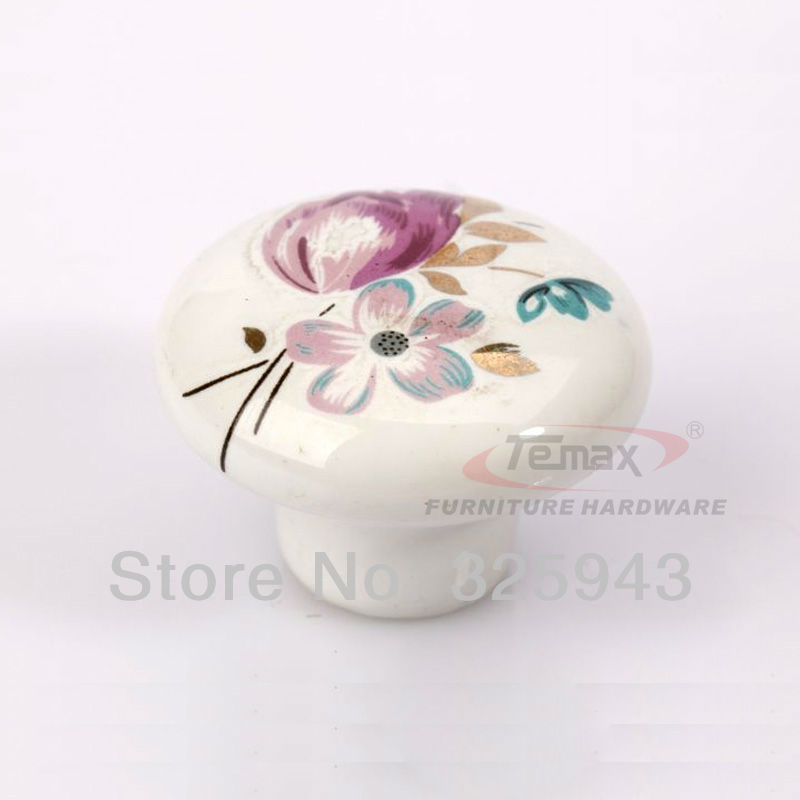 2pcs 38mm Country Style Garden Ceramic Cabinet Porcelain Knobs Kitchen Drawer Pulls Furniture Handle
