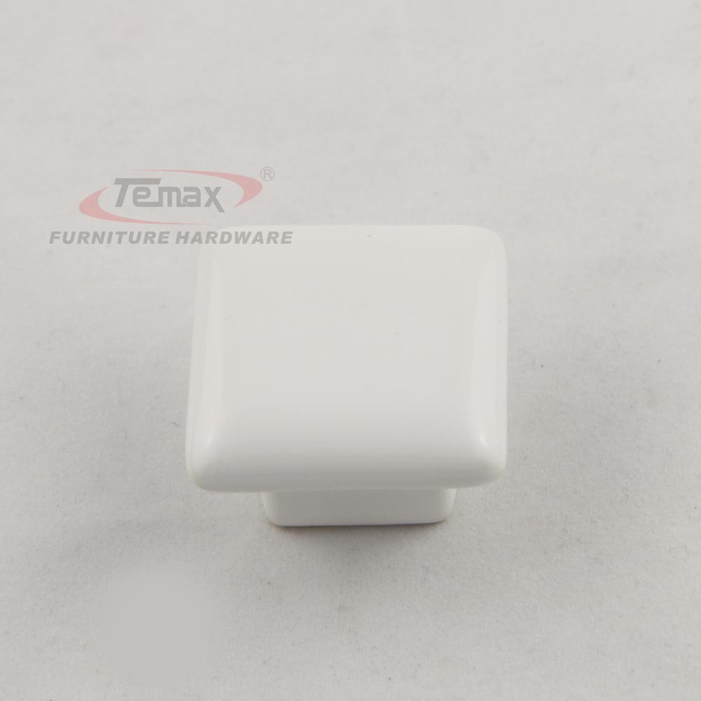 Suqare Solid White Ceramic Cabinet Knob Handle Pull Dresser Cupboard Knob