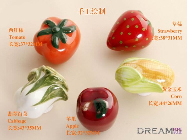 Children Soft plastic environmental protection Furniture Handle Carton vegetable Knobs for Closet/Drawer/Shoes cabinet