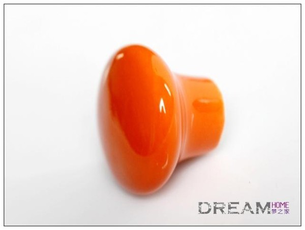 Fashion Modern Orange Round ceramic  furniture handle High grade shoes cabinet knob Simple pulls