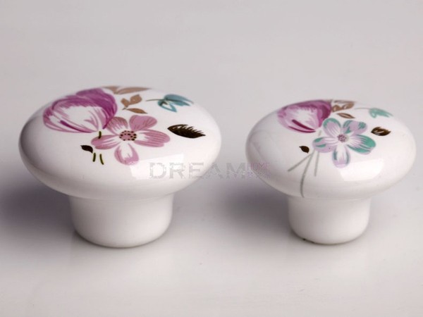 Promotion European Modern tulip Big Round ceramic  furniture handle High grade shoes cabinet knob Simple Fashion pulls