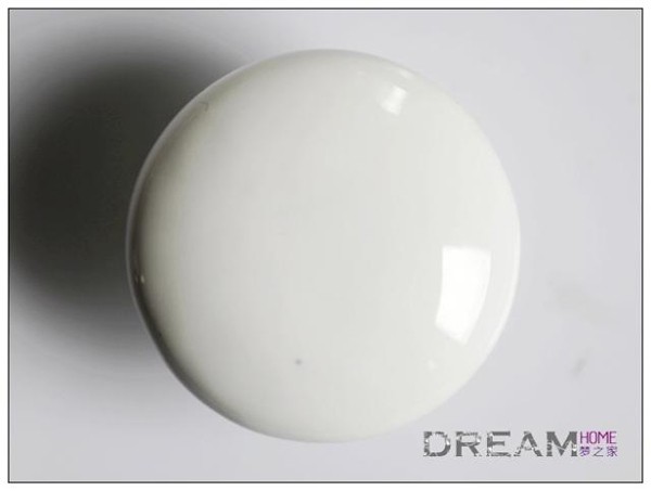 Simple fashion european style White Round ceramic furniture handle High grade drawer knob Rural style pulls