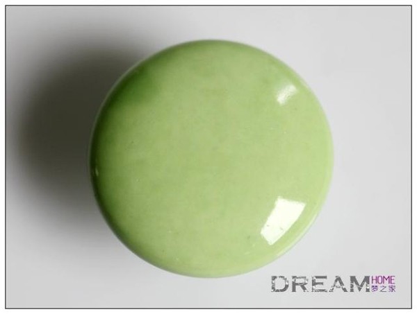 Single color Green Round ceramic furniture handle European Rural style High grade shoes cabinet knob Simple Fashion pulls