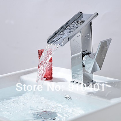 Brand New !Elegant Bathroom Classic Style  Waterfall Faucet Copper Vessel Sink Basin Faucet Mixer  Chrome Finish