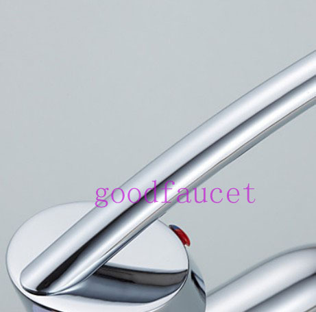 Contemporary Tall Style Brass Bathroom Sink Faucet Basin Tap Mixer Single Handle Chrome Deck Mounted