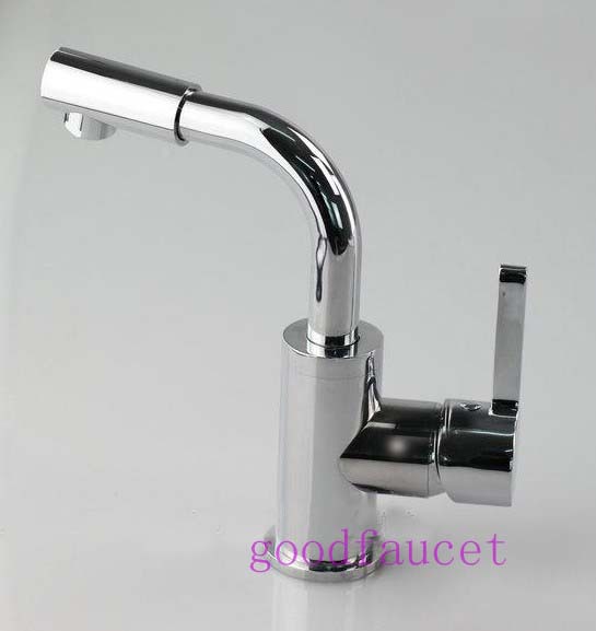 Discount bathroom basin faucet single handle deck mount polish chrome mixer vessel sink brass basin tap faucet