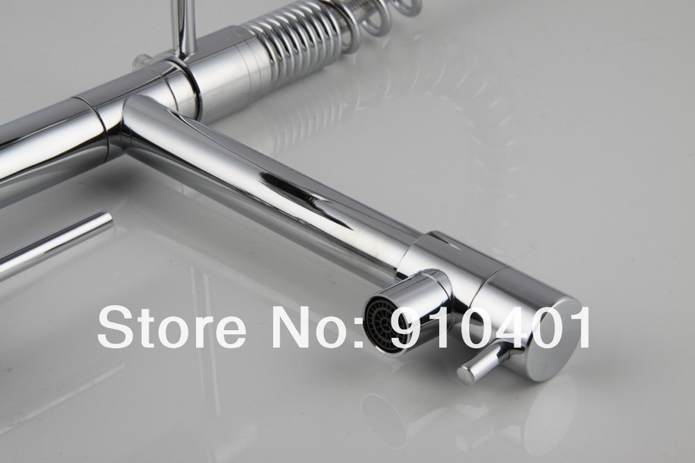 Factory directly sell!NEW pull out spring kitchen faucet .100% solid brass sink mixer tap dual spray (chrome)