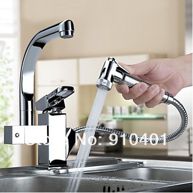 Factory sellModern Pull Out  Kitchen Faucet Vessel Mixer Tap Chrome Finish & Stainless Steel Kitchen Sink  Soap Dispenser