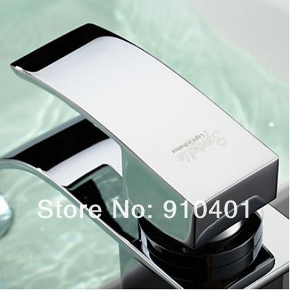 New High Quality Solid  Brass Waterfall Bathroom Lavatory  Faucet Vessel Basin Sink Mixer Tap Chrome Finish