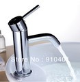 New Solid Brass Bathroom Basin Sink Faucet Mixer Tap Cylinder Single Hole Chrome Finish
