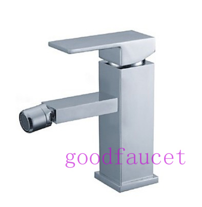 Retail Water Brass Bidet Faucet, Chrome Finish Bidet Mixer, Deck Mounted Tap, Bathroom Hot & Cold Basin Faucet