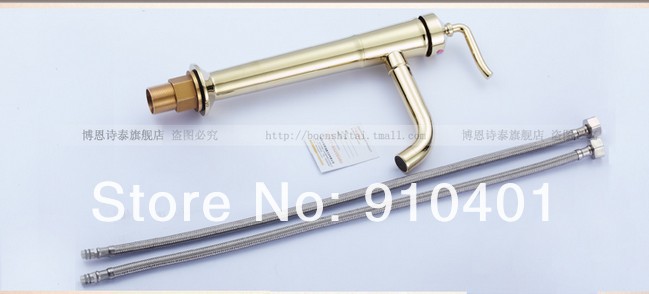 Wholesale And Promotion Deck Mounted Golden Finish Bathroom Basin Faucet Single Handle Sink Mixer Tap