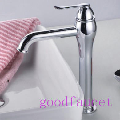 Wholesale And Retail Modern chrome finish brass11"tall bathroom basin faucet single handle vessel sink mixer tap