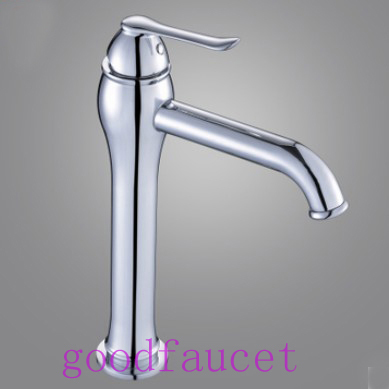 Wholesale And Retail Modern chrome finish brass11"tall bathroom basin faucet single handle vessel sink mixer tap
