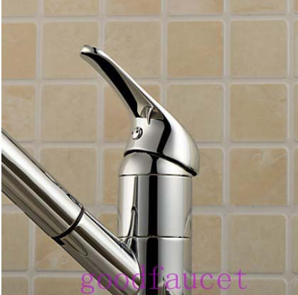 Wholesale And Retail NEW Pull Out Deck Mounted Kitchen Mixer Tap Bathroom Faucet Single Handle Chrome Finish Tap