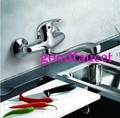 Wholesale And Retail NEW Wall Mounted Single Handle Kitchen Mixer Tap Brass Vessel Sink Faucet Tap Chrome Finish
