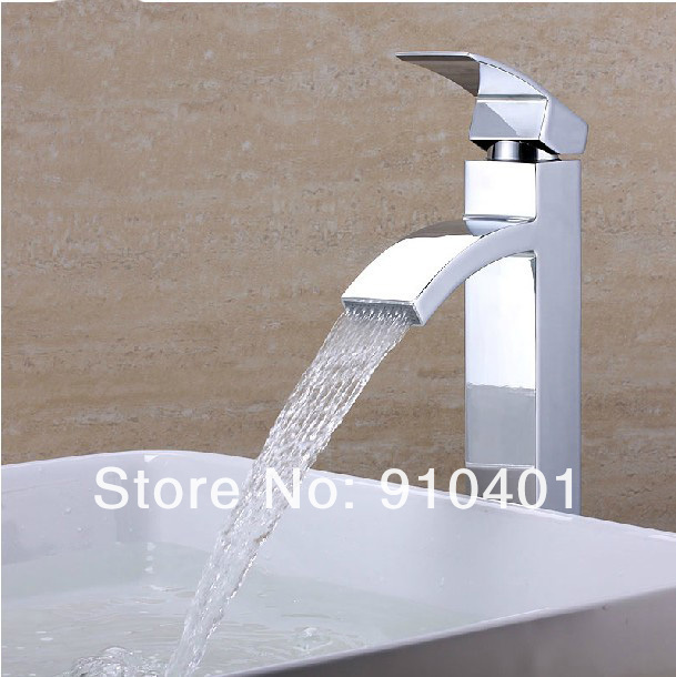 Wholesale And Retail Promotion Bathroom Tall Square Faucet Waterfall Basin Faucet Single Lever Sink Mixer Tap