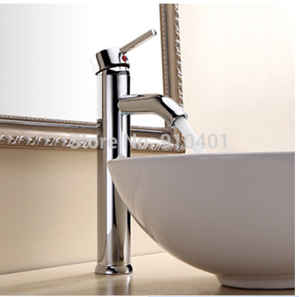 Wholesale And Retail Promotion Chrome Brass Bathroom Basin Faucet Single Handle Vanity Sink Mixer Tap 1 Handle