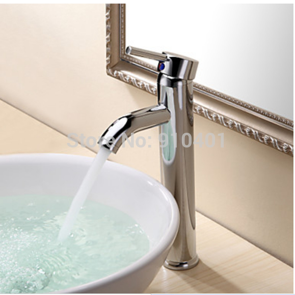 Wholesale And Retail Promotion Chrome Brass Bathroom Basin Faucet Single Handle Vanity Sink Mixer Tap 1 Handle