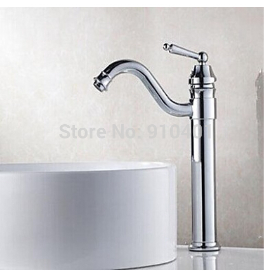 Wholesale And Retail Promotion Chrome Brass Bathroom Basin Faucet Vanity Sink Mixer Tap Swivel Spout Deck Mount