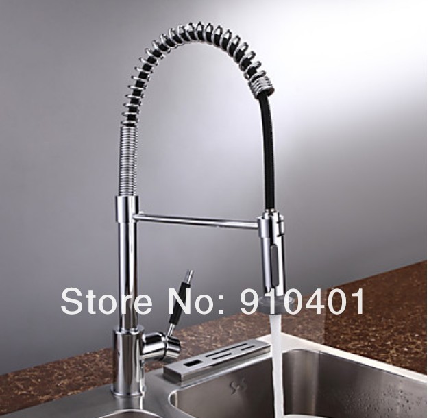 Wholesale And Retail Promotion Chrome Brass Deck Mounted Kitchen Faucet Pull Out Sprayer Vessel Sink Mixer Tap