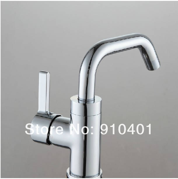 Wholesale And Retail Promotion Chrome Brass Deck Mounted Swivel Spout Single Handle Sink Mixer Tap Bath Faucet