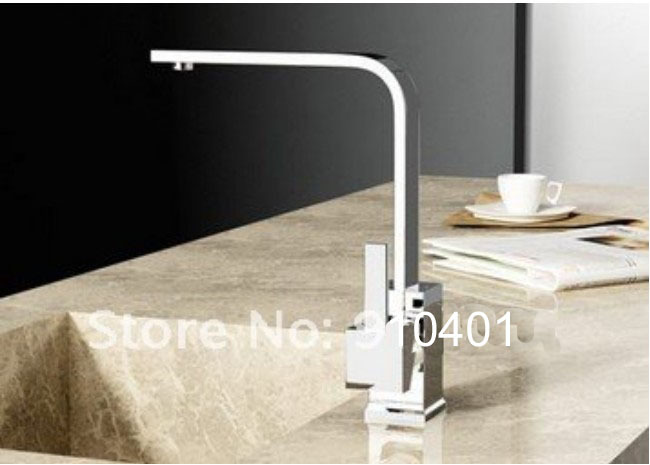 Wholesale And Retail Promotion Chrome Brass Kitchen Faucet Vessel Sink Mixer Tap Single Handle Swivel Spout